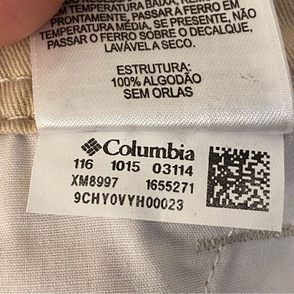 Columbia Tan Flat Front Chino Khaki work pants casual 100% cotton Mens 38x32 - Picture 11 of 11